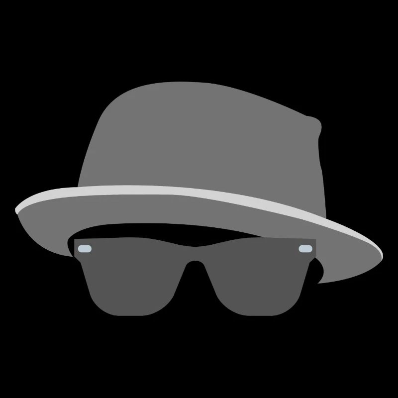Hut mit Brille Mann ohne Gesicht Geschenk modisch