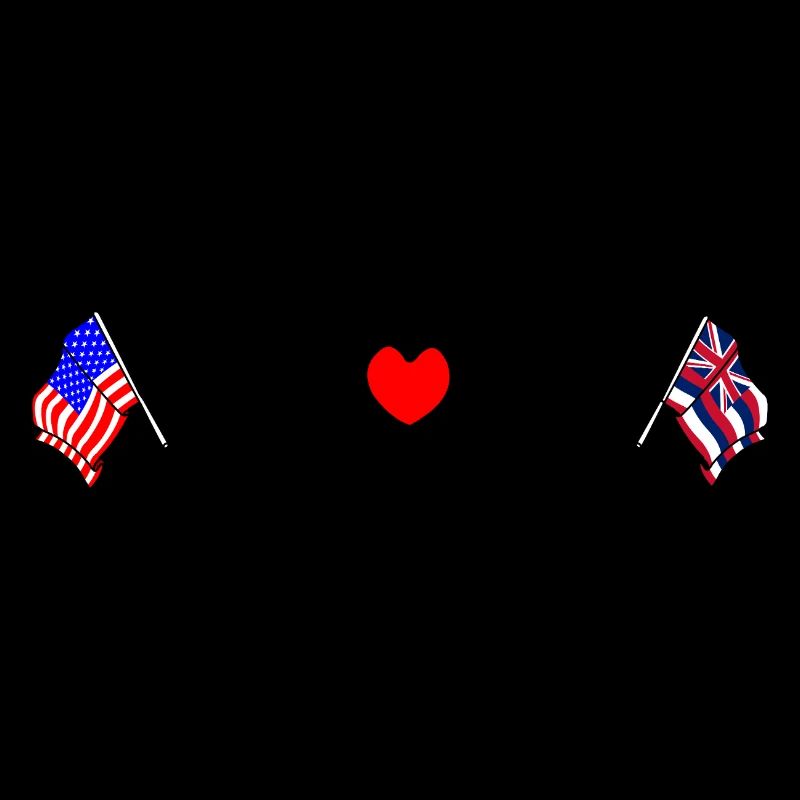 Cardio heart avec drapeau des États-Unis et drapeau d’Hawaï