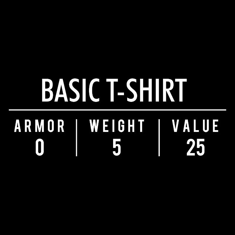 Basic T-Shirt Rüstung 0 Gewicht Wert 25 RPG Gaming