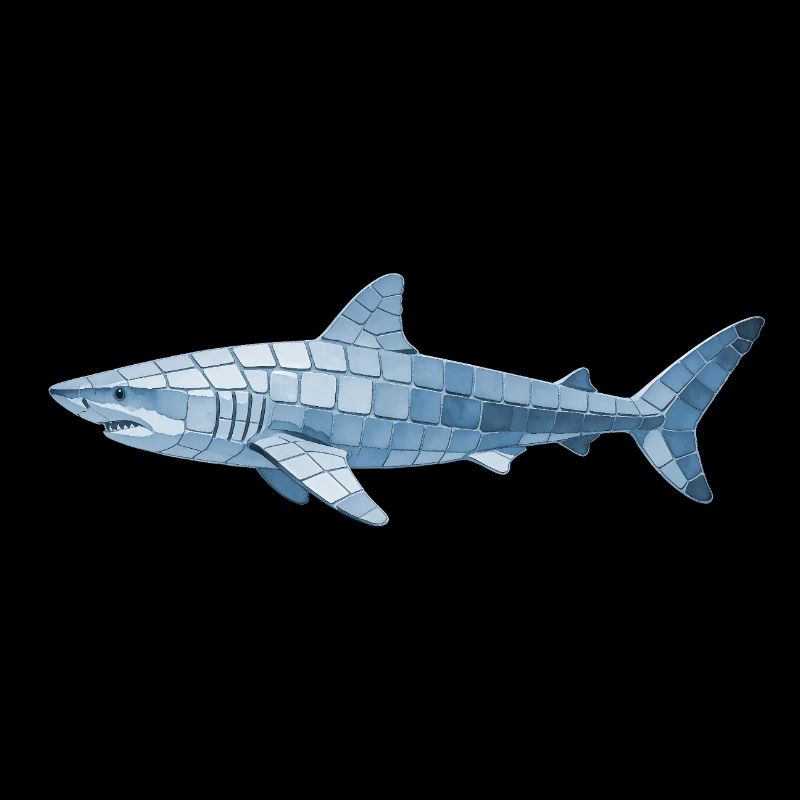Requin mosaïque - Géométrique pour les éventails de mer