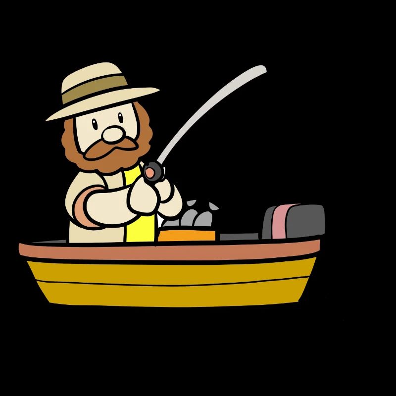 Pêcheur avec bateau de pêche
