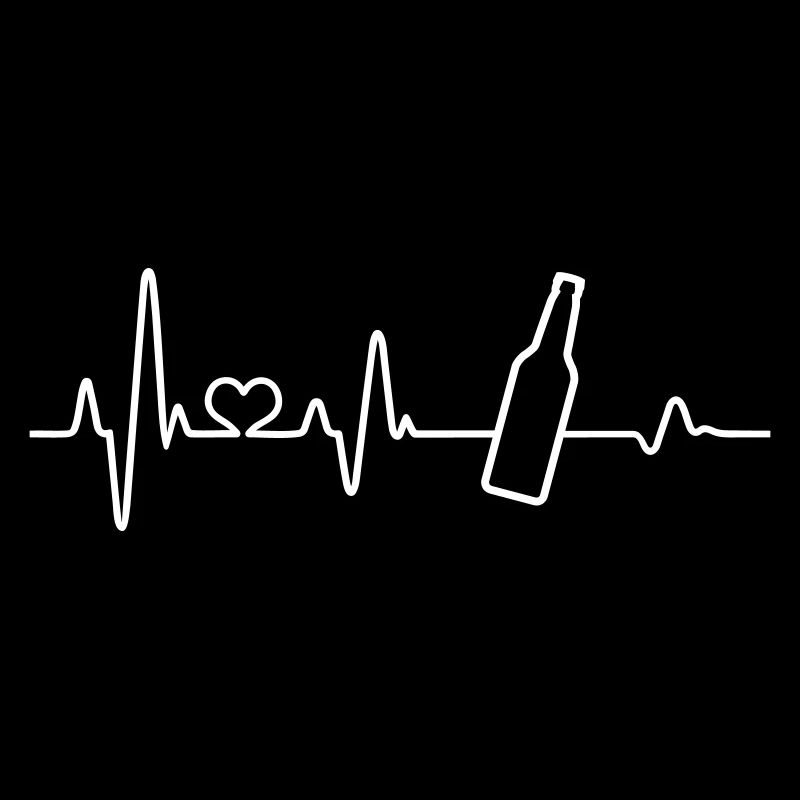 Bier Herzschlag Bierflasche Biertrinker Biergarten