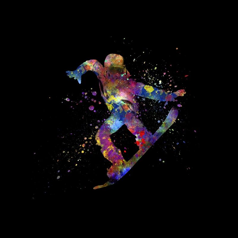 Snowboard à l’aquarelle