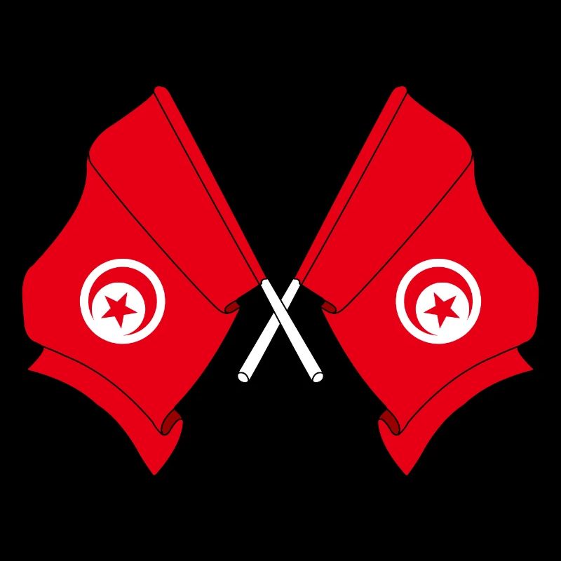 Deux drapeaux Tunisie