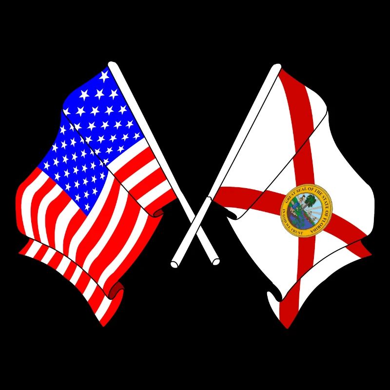 Drapeau des États-Unis et de l’État de Floride