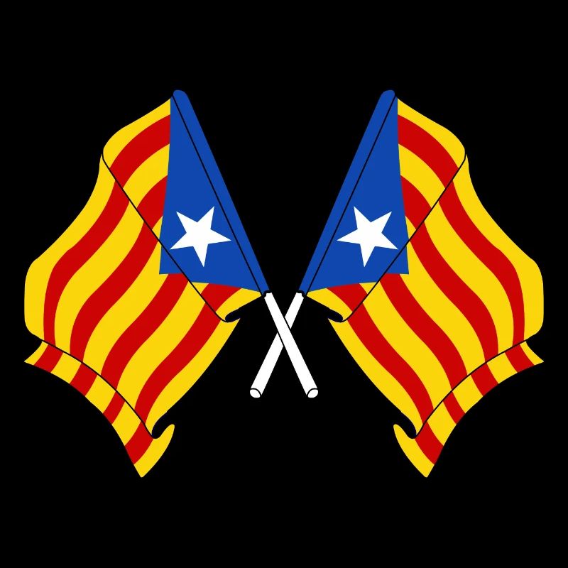 Deux drapeaux catalans bandera Estelada blava