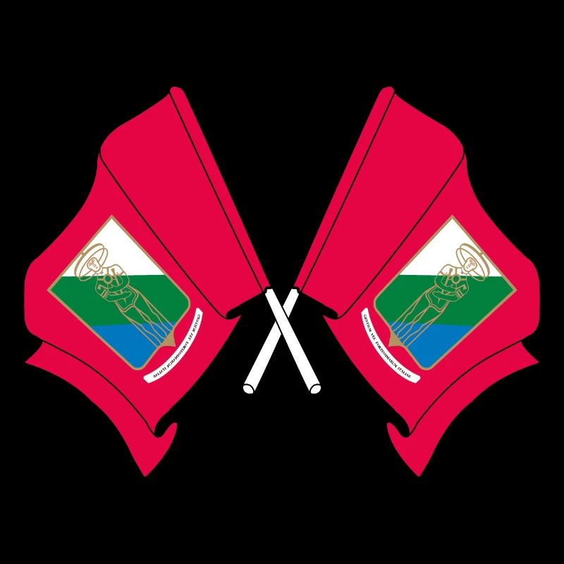 Deux drapeaux Abruzzes Italie
