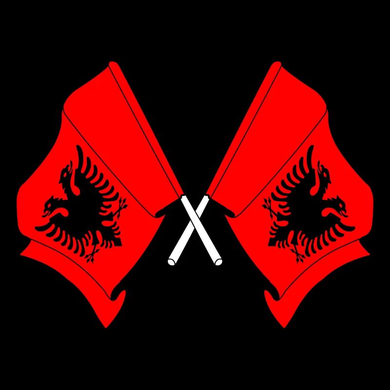 Deux drapeaux Albanie