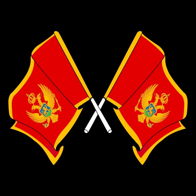 Deux drapeaux Monténégro