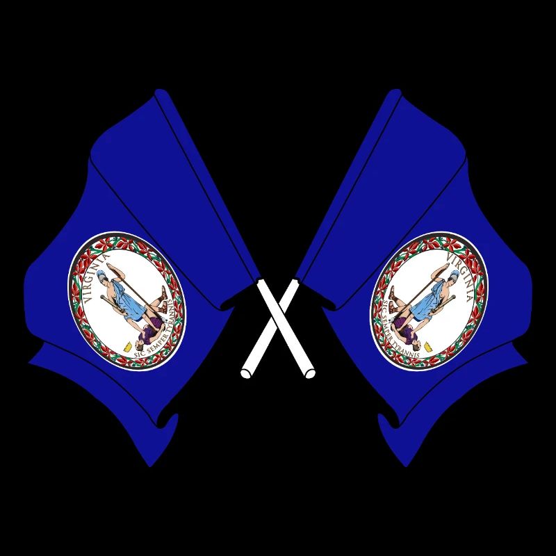 Two flags crossed Virginia