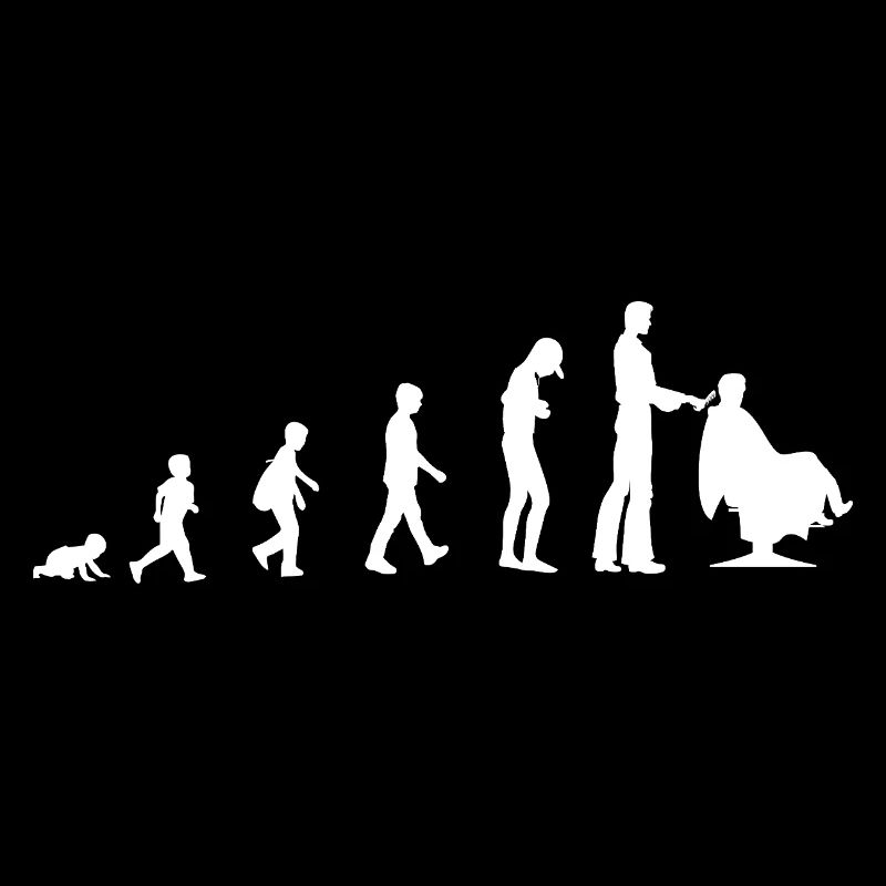 Evolution vom Baby zum Friseur