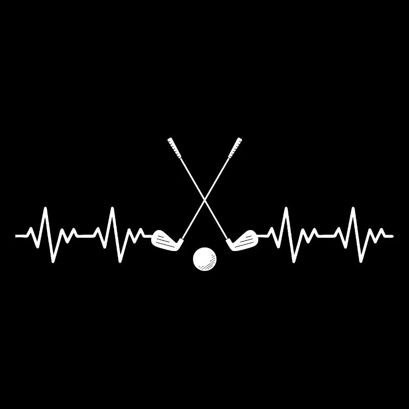 Golf Golfball Golfschläger EKG Herzschlag