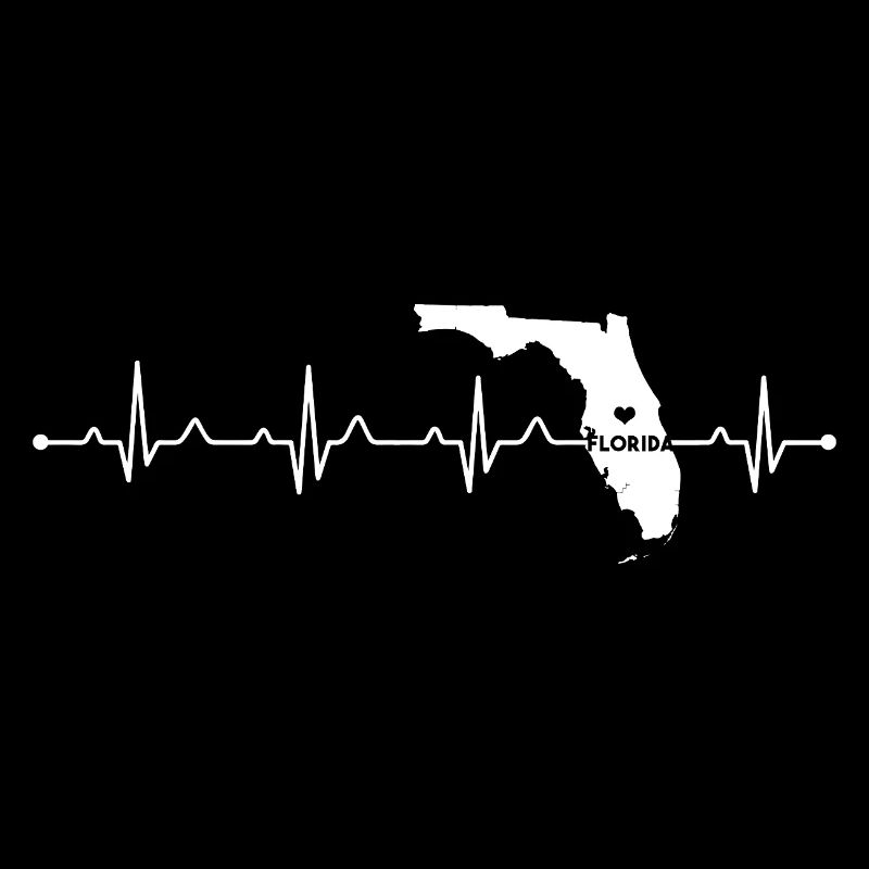 Minimalist Florida Heart Souvenir Sunshine State
