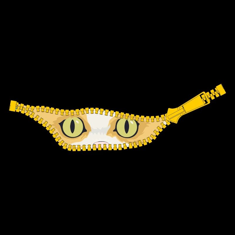 Chaton regardant par une fermeture éclair ouverte