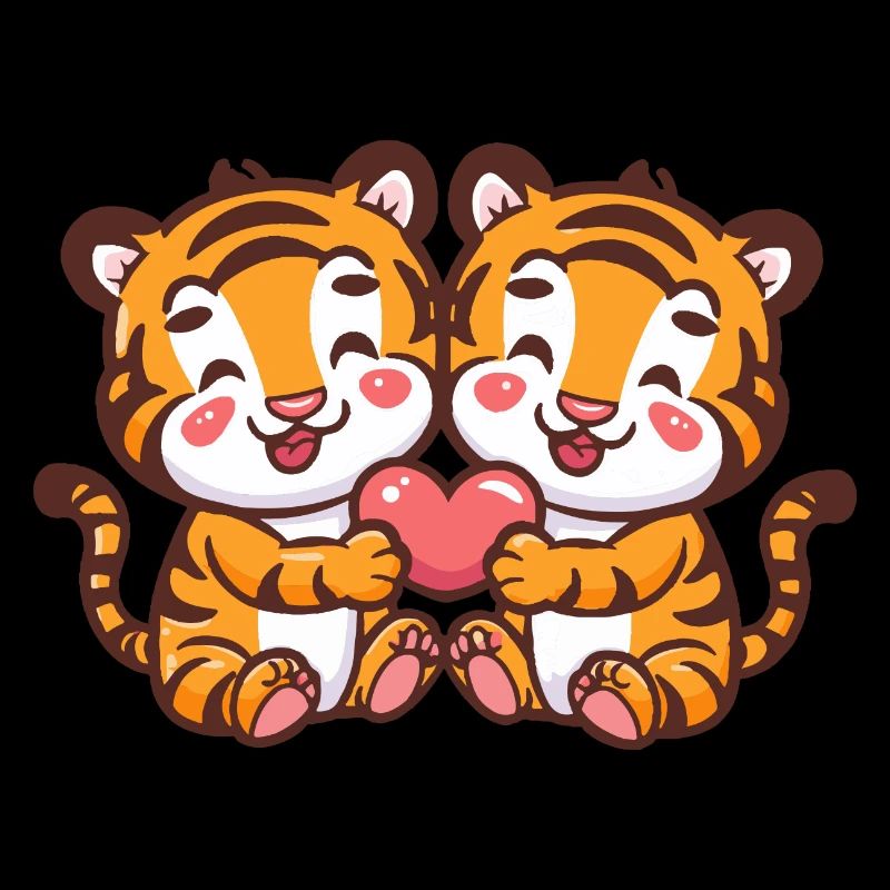 Tiger Comic Paar Liebe