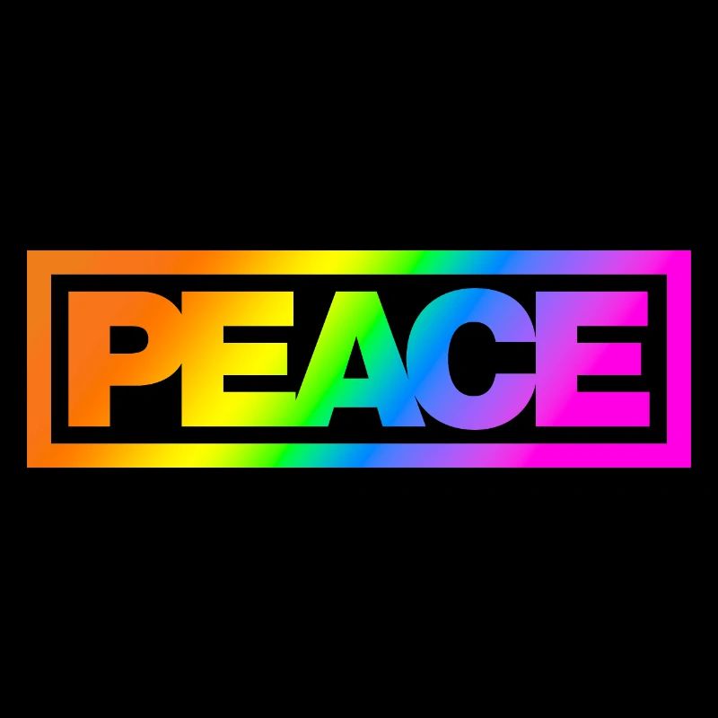 Typo PEACE Arc-en-ciel