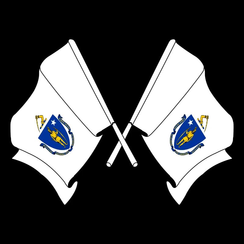 Two flags crossed Massachusetts