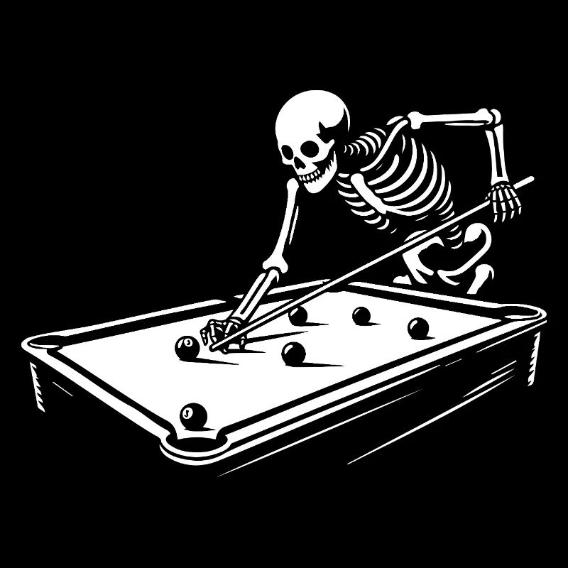 skeleton joue au billard
