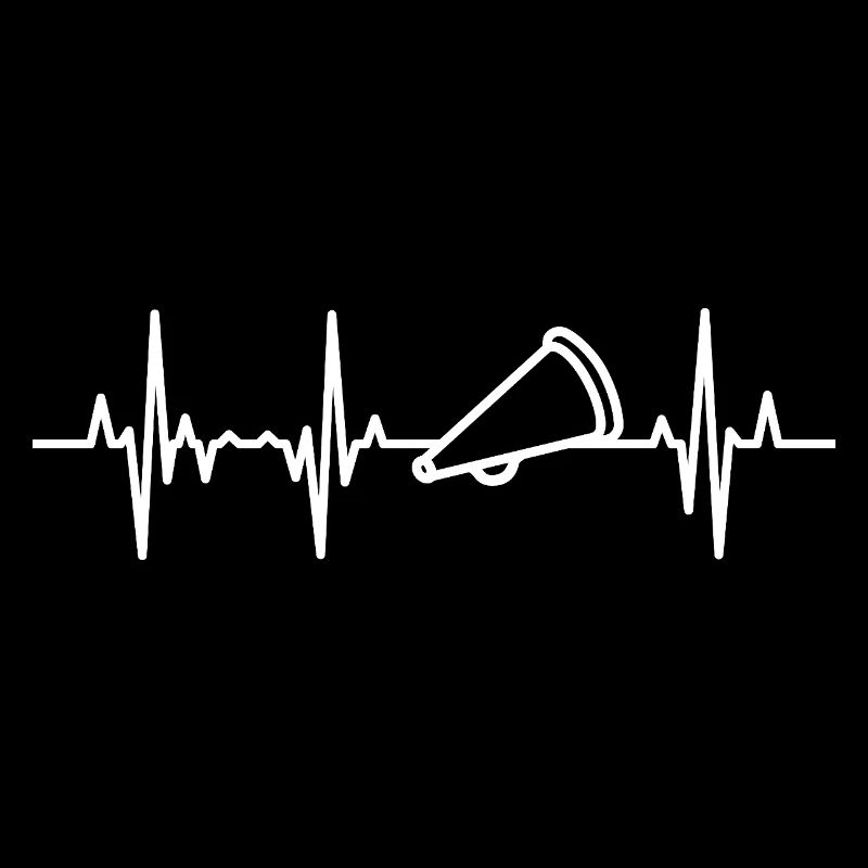 Cheerleader Megaphone Heart Line