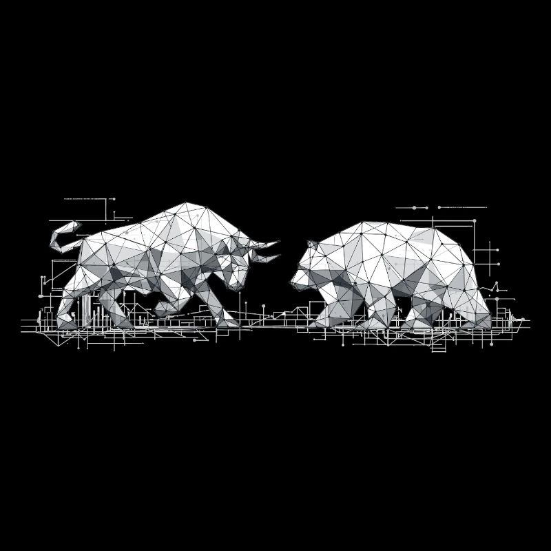 Bull and Bear: Modern Low-Poly Art Design