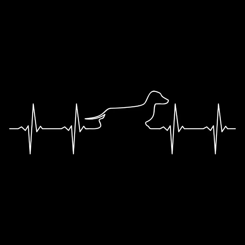 Dachshund Dachshund Pulse Line - white