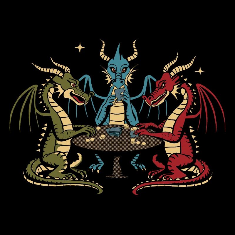 Dragons playing cards