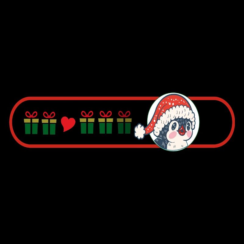 Weihnachtspinguin mit Geschenken