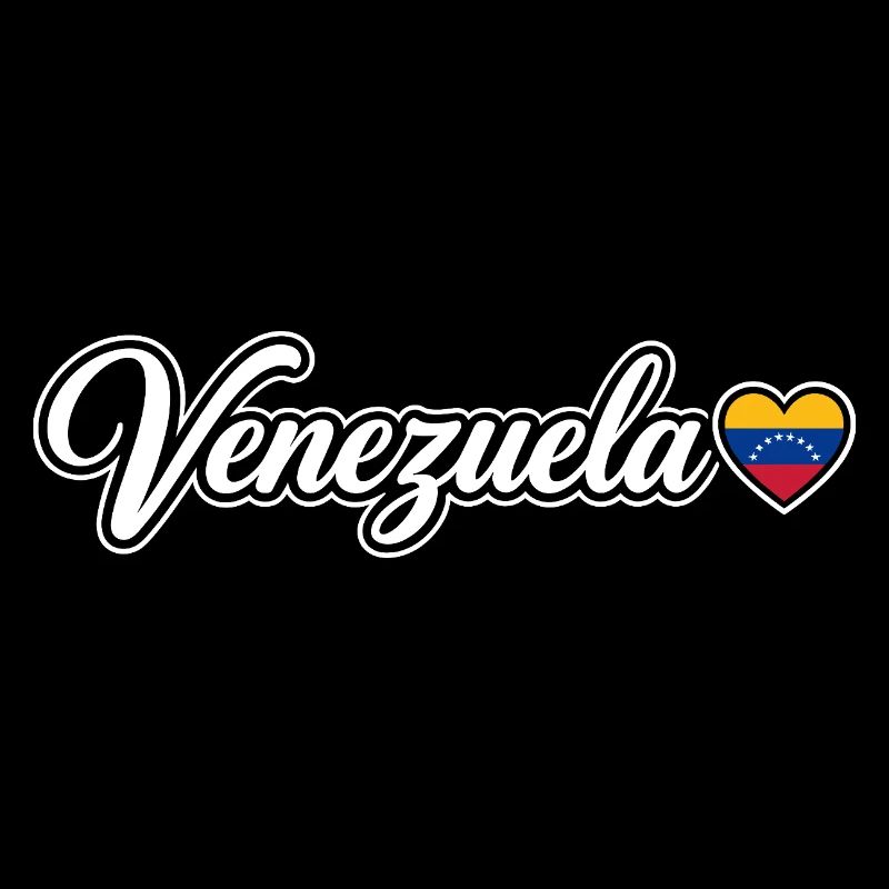Scénario du Venezuela avec drapeau cœur amoureux