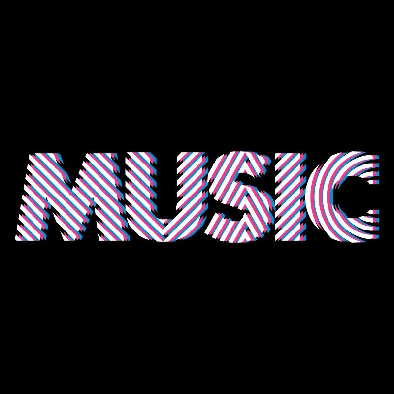 Musique 3D – Typographie moderne, Rétro Electro Design