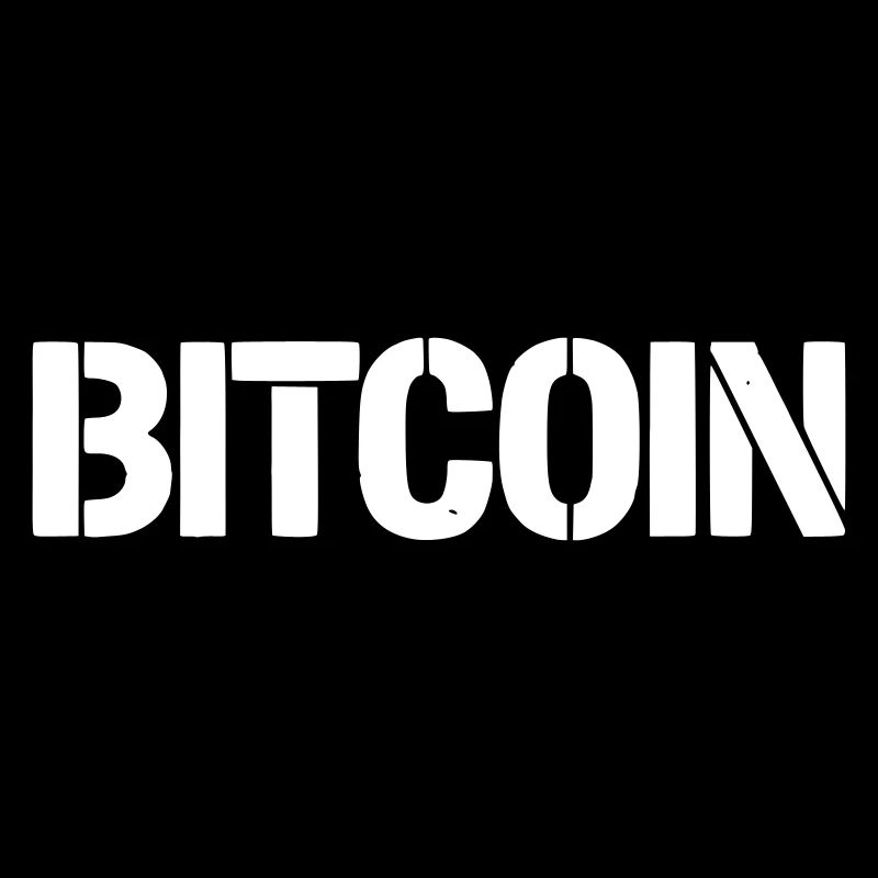 Bitcoin Schriftzug Stencil Clean