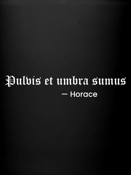 Pulvis et umbra sumus.
