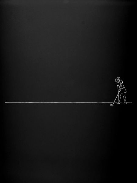 Golf, Femme, Silhouette, Lignes blanches