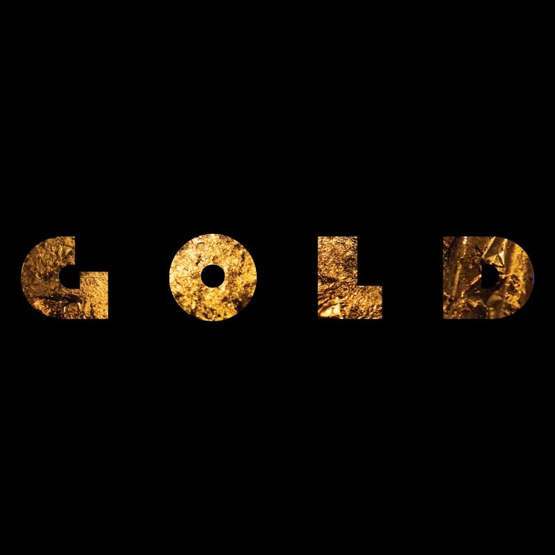 Gold font logo style