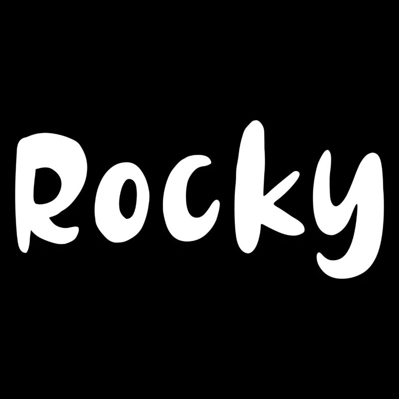 Nom, police,blanc,rocky