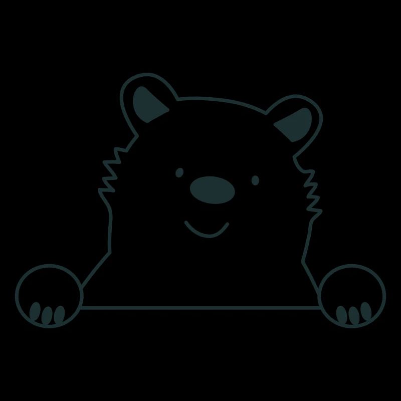 Cute peeking bear