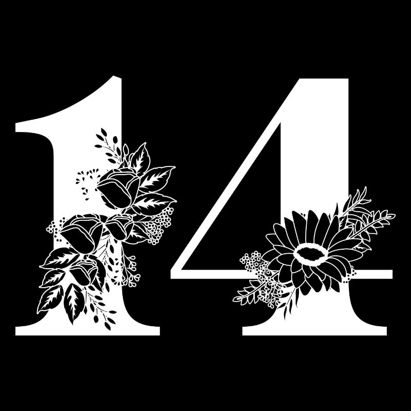 Nummer 14 Schwarze Blumen - 14. Blumengeburtstag