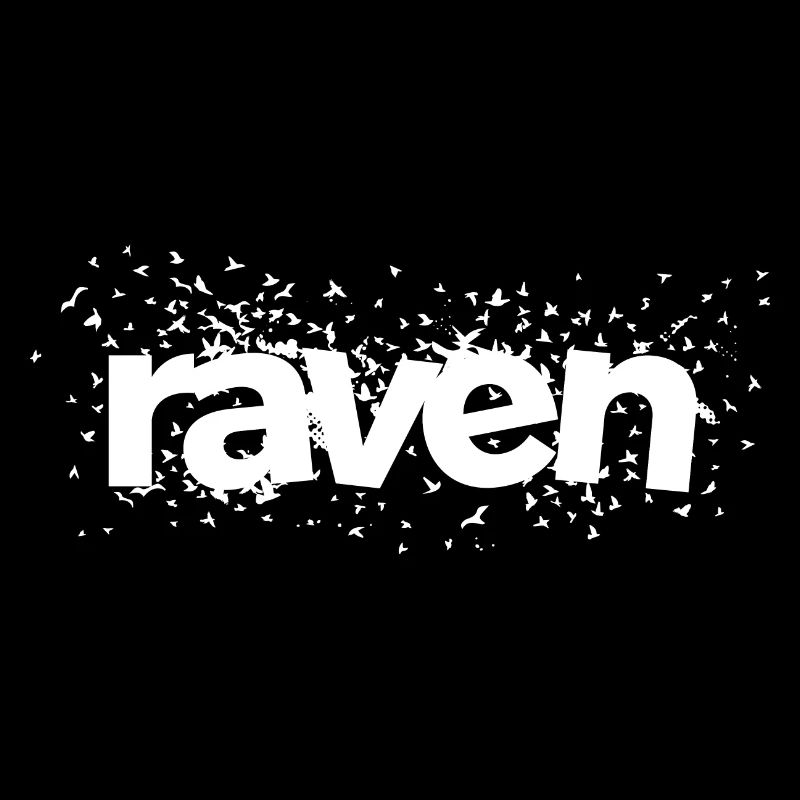 Ravens Flying Typography Design