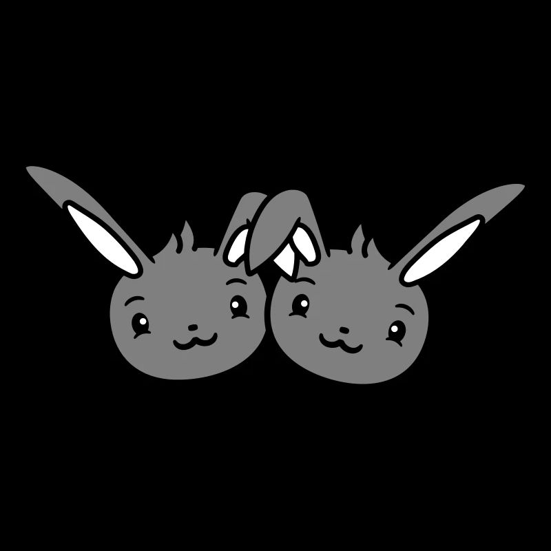 2 Hasen Freunde Team Crew Paar Zwei Glückliche