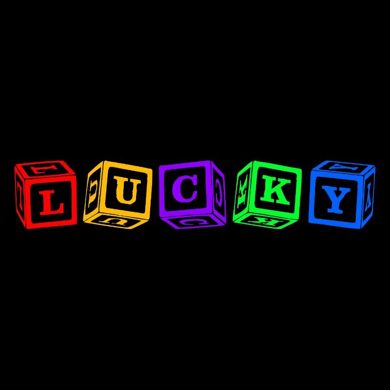 Lucky – Conception colorée de lettres en cube 3D