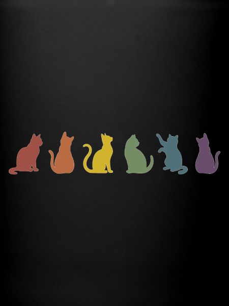 Bunte Pride Katzen Silhouetten 