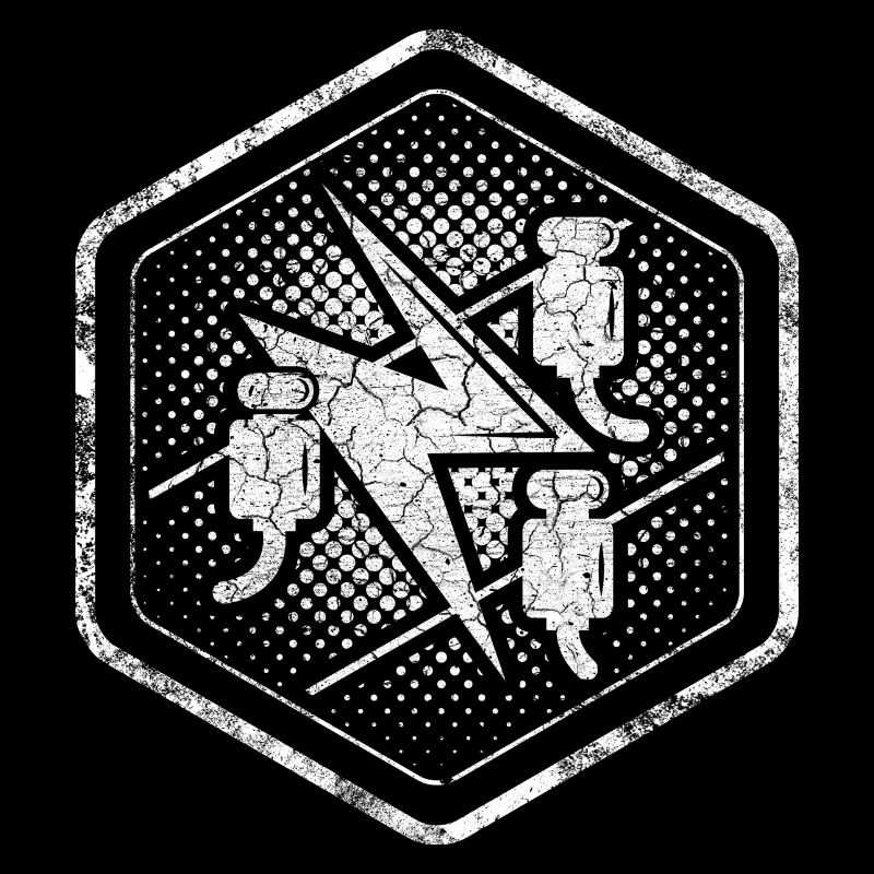 Zunftzeichen Elektriker Hexagon im used Look