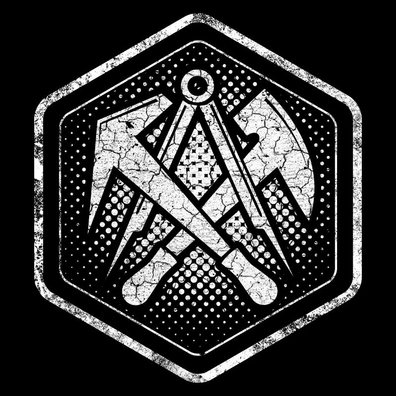 Zunftzeichen Dachdeckerr Hexagon im used Look