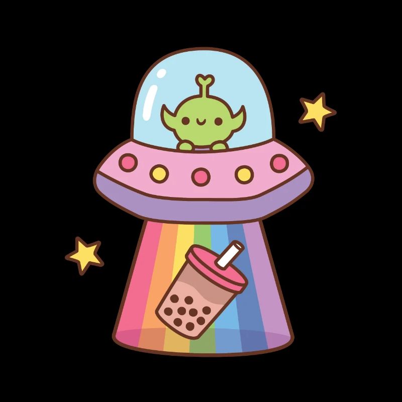 Drôle Alien Abducts Bubble Tea