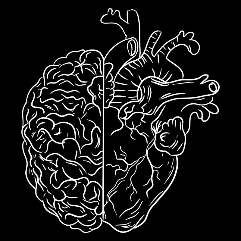 With heart and brain white