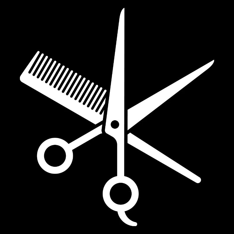 Ciseaux à cheveux et peigne. Symbole du coiffeur