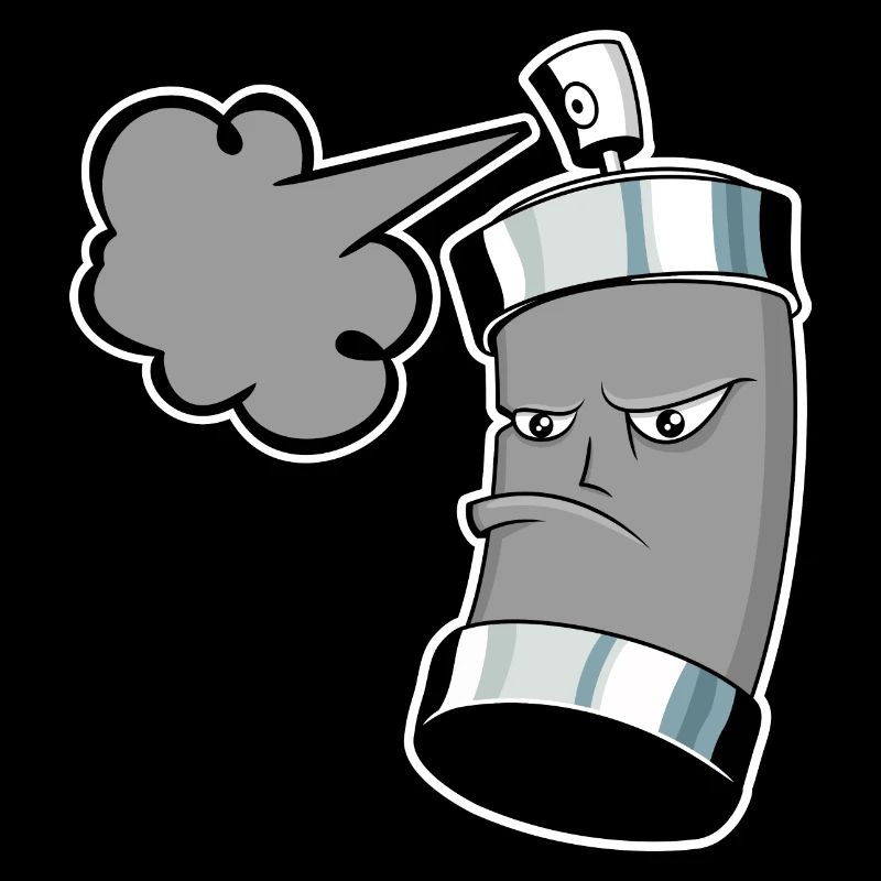 Sprühende Graffiti Spraydose mit Gischt