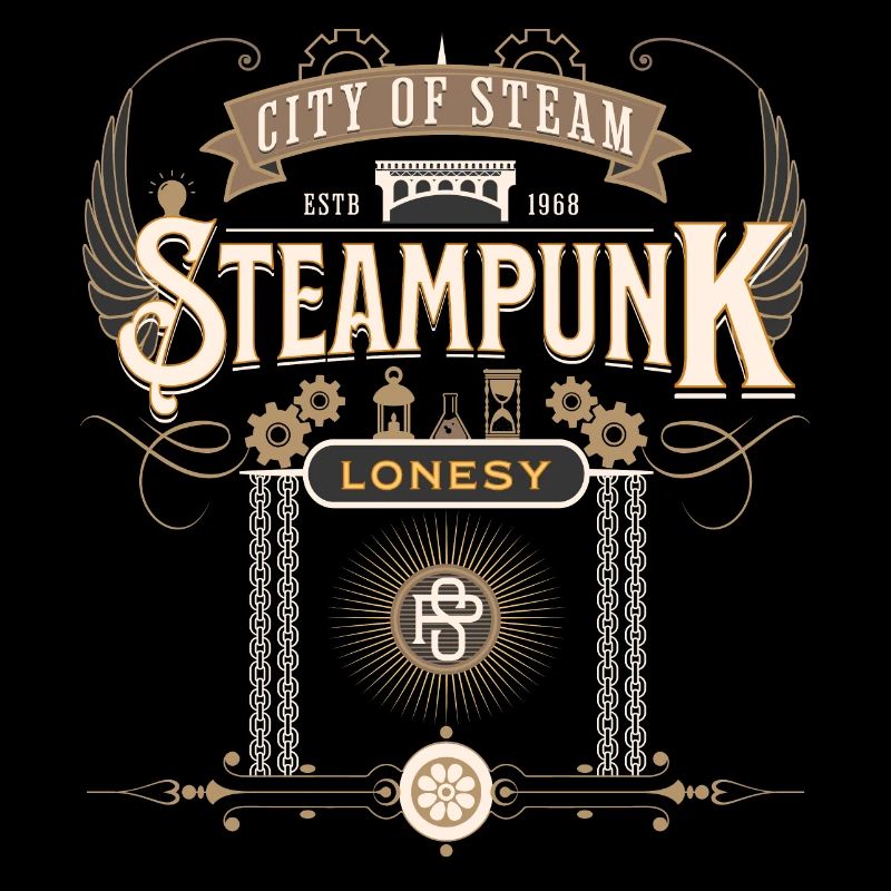 Victorian steampunk design with chains