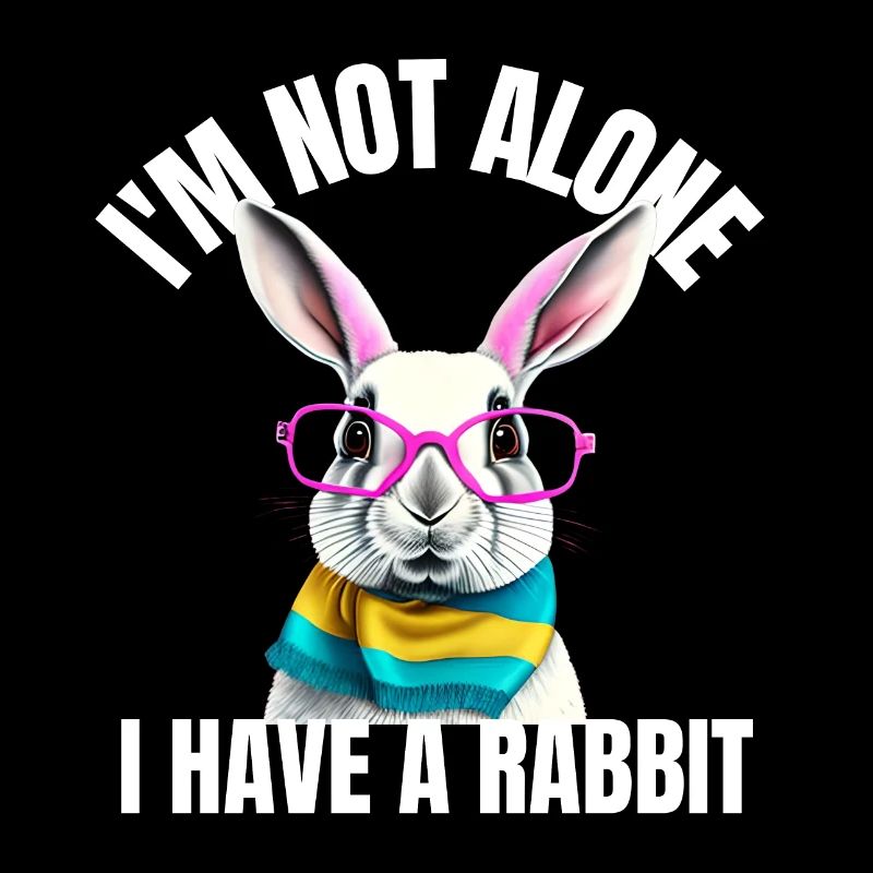 i'm not alone i have a rabbit tshirt bunny lunette