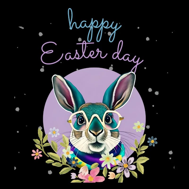 Funny rabbit funny glasses bunny easter day