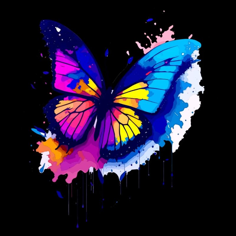butterfly paint splash
